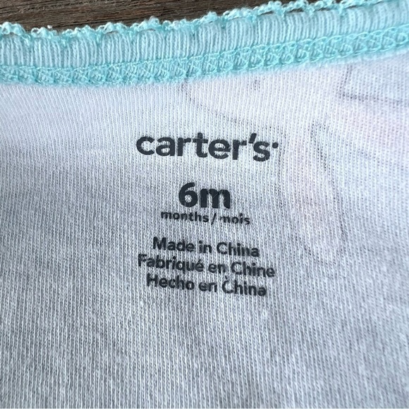 Carter’s Easter Bunny Zip Front One-Piece Footed Sleeper Baby 6 Months Blue GUC - Picture 10 of 11